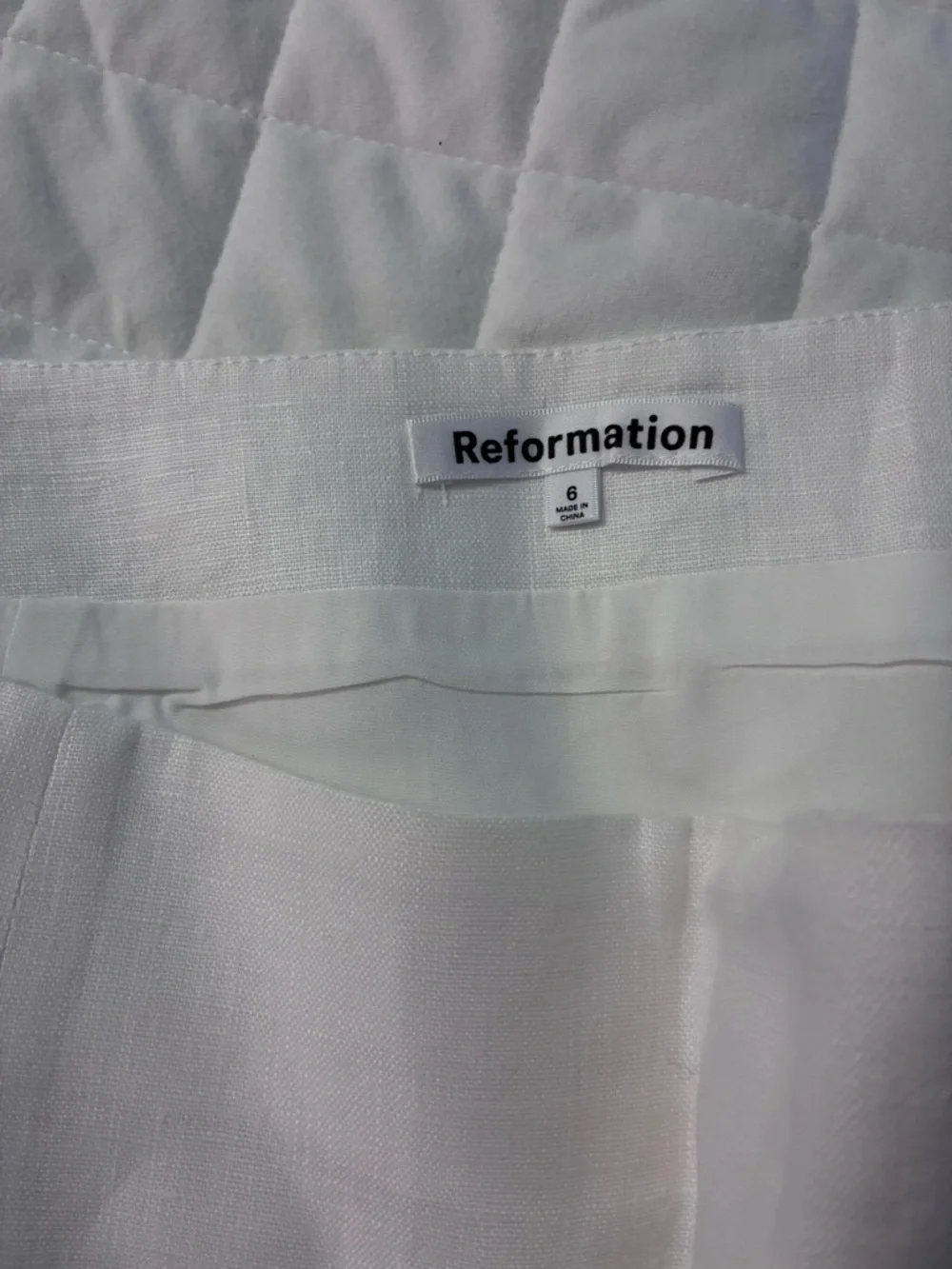 Reformation White Linen Matching Set-Sleeveless top and Mini Skirt-Size 6